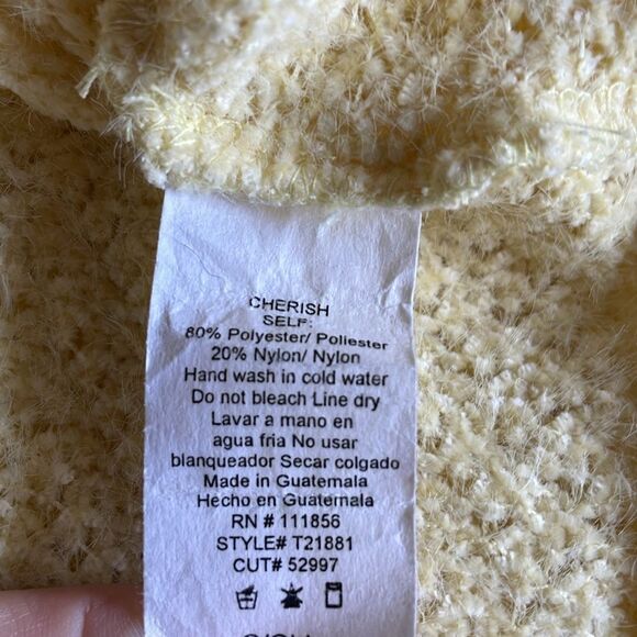 Cherish Cozy Butter Yellow Oversized Relaxed Fit Women's Sweater (Size: Small) - Picture 10 of 11